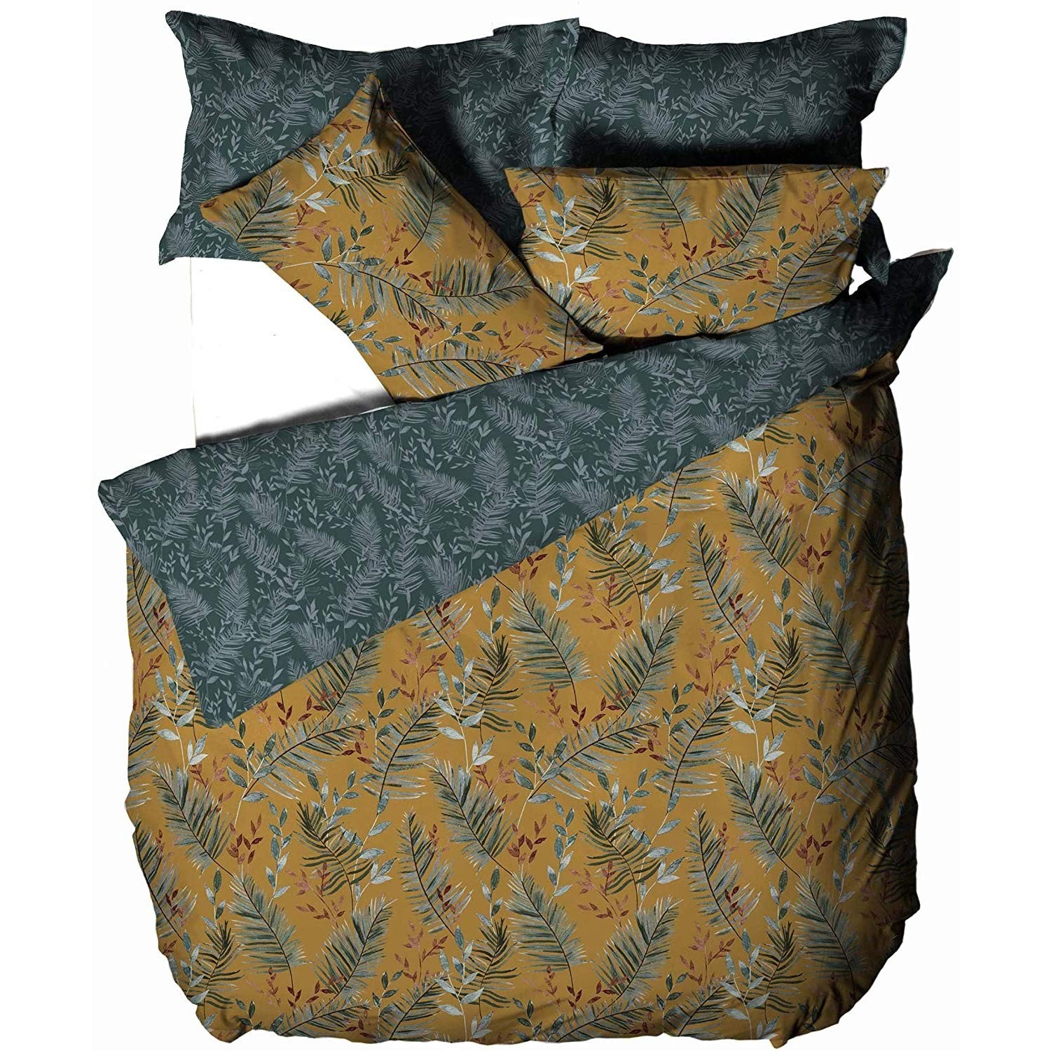 furn. Mazari Duvet Cover Set Reversible – Jungle Print Soft Polycotton Bedding (