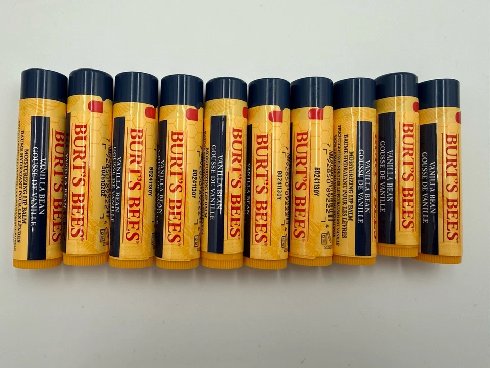 10 Burt's Bees Vanilla Bean Chapstick NEW Sealed Loose Tubes Bulk Lip Care
