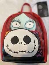 Disney's Nightmare Before Christmas PU Mini Backpack Red Jack Sally New NWT