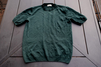 Peter Hahn pure tasmanian wool short sleeved forest green  Size UK 16   US 12