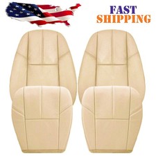 For 2007-2014 Chevy Silverado 1500 2500 Driver Passenger Leather Seat Cover Tan