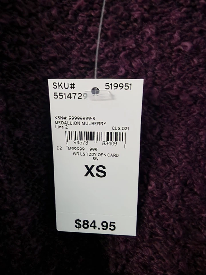 Cárdigan para mujer Lands' End frente abierto, morera, XS, S, M, L, NUEVO CON ETIQUETAS SE ENVÍA GRATIS Foto 3 de 4