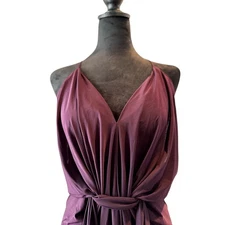 MISA Los Angeles Domino Purple Draped Front Tie Dress Size XS