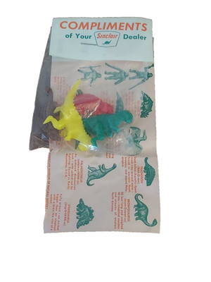 Compliments SINCLAIR PowerX OIL Dino Gasoline Dealer DINOSAUR TOYS Promo Bag MIP