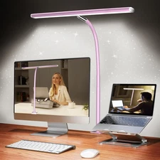 Desk Lamp for Office Home, Eye-Caring Desk Light with Stepless Dimming Adjust...