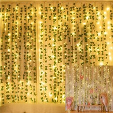 Artificial Ivy Garland Fake Vines with 100 LED 10M String Lights Hanging Plant