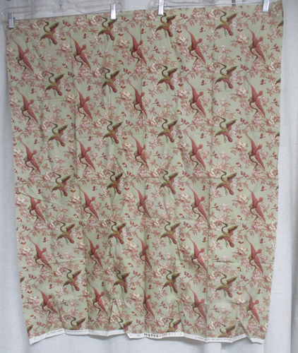 KAREN JARRAR Marcus Brother crane bee green fabric 42" X 35" quilting sewing