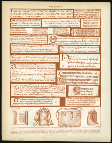 Antyczny druk-RĘKOPIS-RĘKOPIS-KSIĄŻKA-ZWÓJ-Larousse-1897 - Zdjęcie 1 z 1