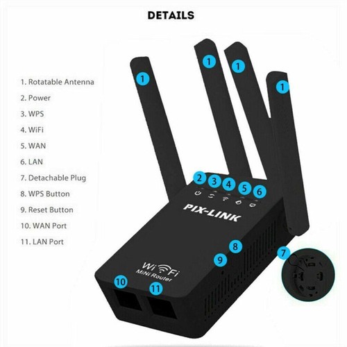 Amplificador de señal 1200 Mbps extensor de rango WiFi repetidor inalámbrico enrutador de doble banda - Imagen 10 de 14