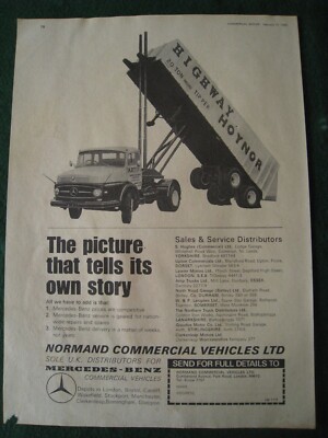 NORMAND NUTZFAHRZEUGE LTD MERCEDES-BENZ KIPPER 1966 WERBUNG A4 AKTE 36