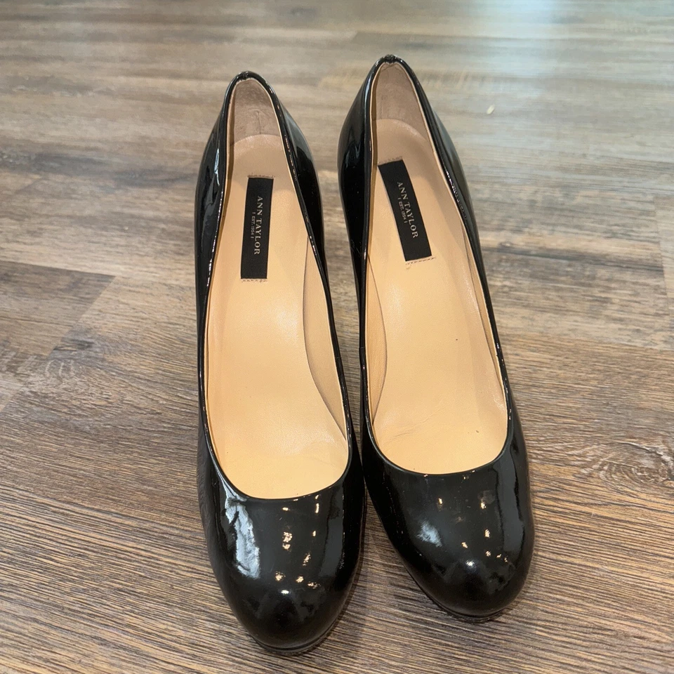 ANN TAYLOR | Zapatos de vestir/tacones para mujer | Charol | Negro | Talla 7 Foto 3 de 4