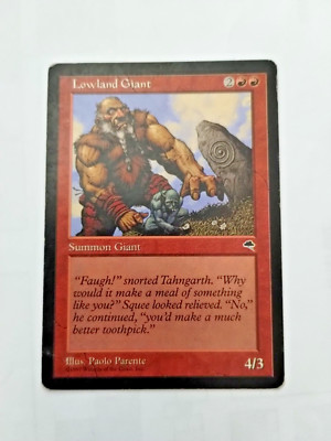 MTG Lowland Giant Tempest Regular Common - Some Edge Wear - See Pics