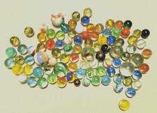 BIGLIE VARIE DIMENSIONI VETRO E COLORI VINTAGE 640GR  (s32)