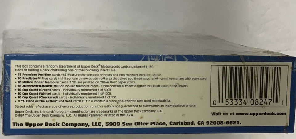 1997 Upper Deck Motorsports Road To The Cup Hobby Racing Box Factory Sealed - Image 4 of 4