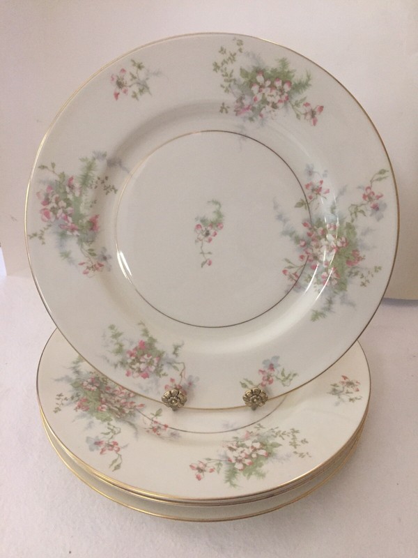 Set Of 4 Theodore Haviland 10 1/8” Apple Blossom Plates. Never Used.