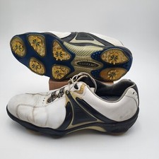 DryJoys FootJoy Men's 11 W White Golf Cleats Shoes With Spikes