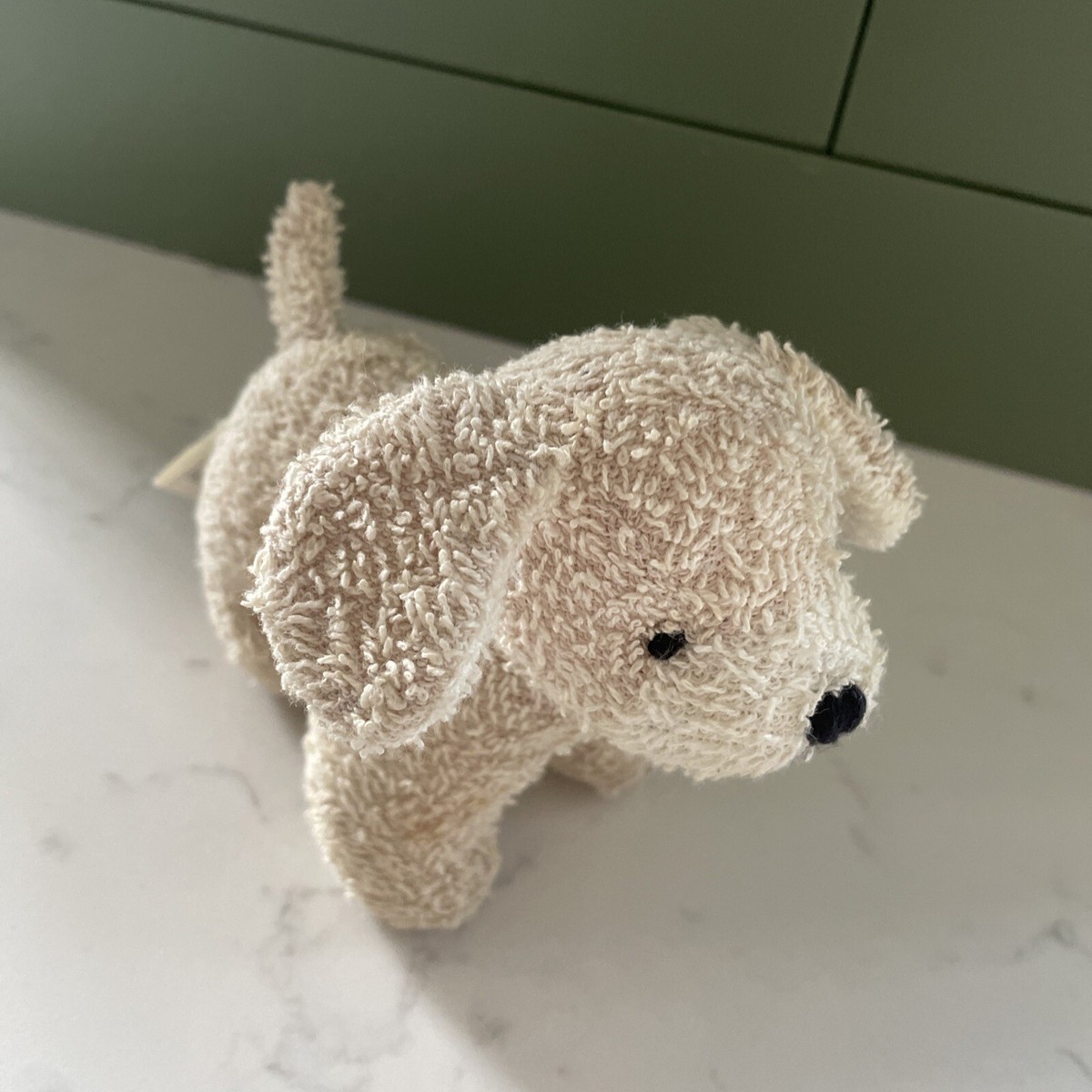 HABITAT BEIGE CUTE TOWELLING PUPPY DOG SOFT HUG PLUSH TOY 10CM