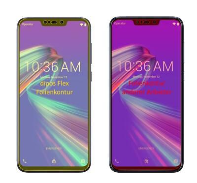 2x Schutzfolie für Asus ZenFone Max (M2) inkl. Rundung Flex Folie dipos Display