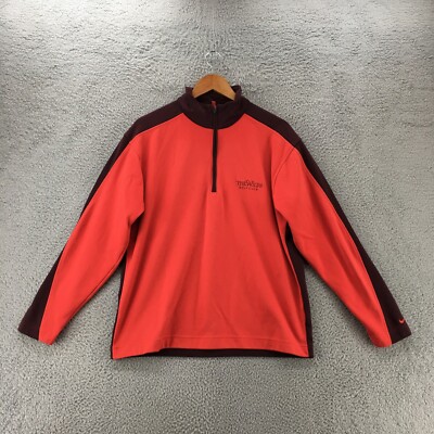 Nike The Wilds Pullover Sweatshirt Mens L Red Dri Fit Quarter Zip Mock Neck Top
