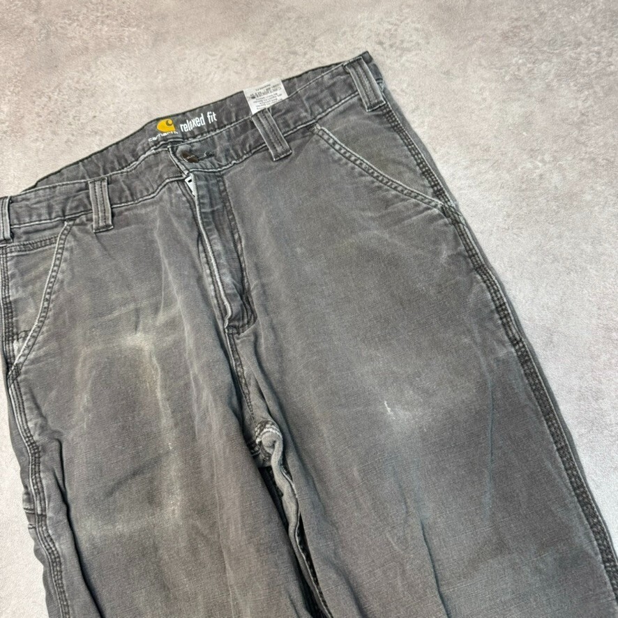 Carhartt Carpenter Trousers Mens 34" Straight Fit Vintage Denim Pants, Grey image 4