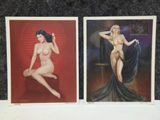 VINTAGE 1930-1940's ART DECO SMALL 3" X 3-3/4" PIN-UP PRINTS