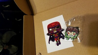 Funko Marvel Collector Corps Zombies   Zombie Gambit Pin & Magneto Sticker