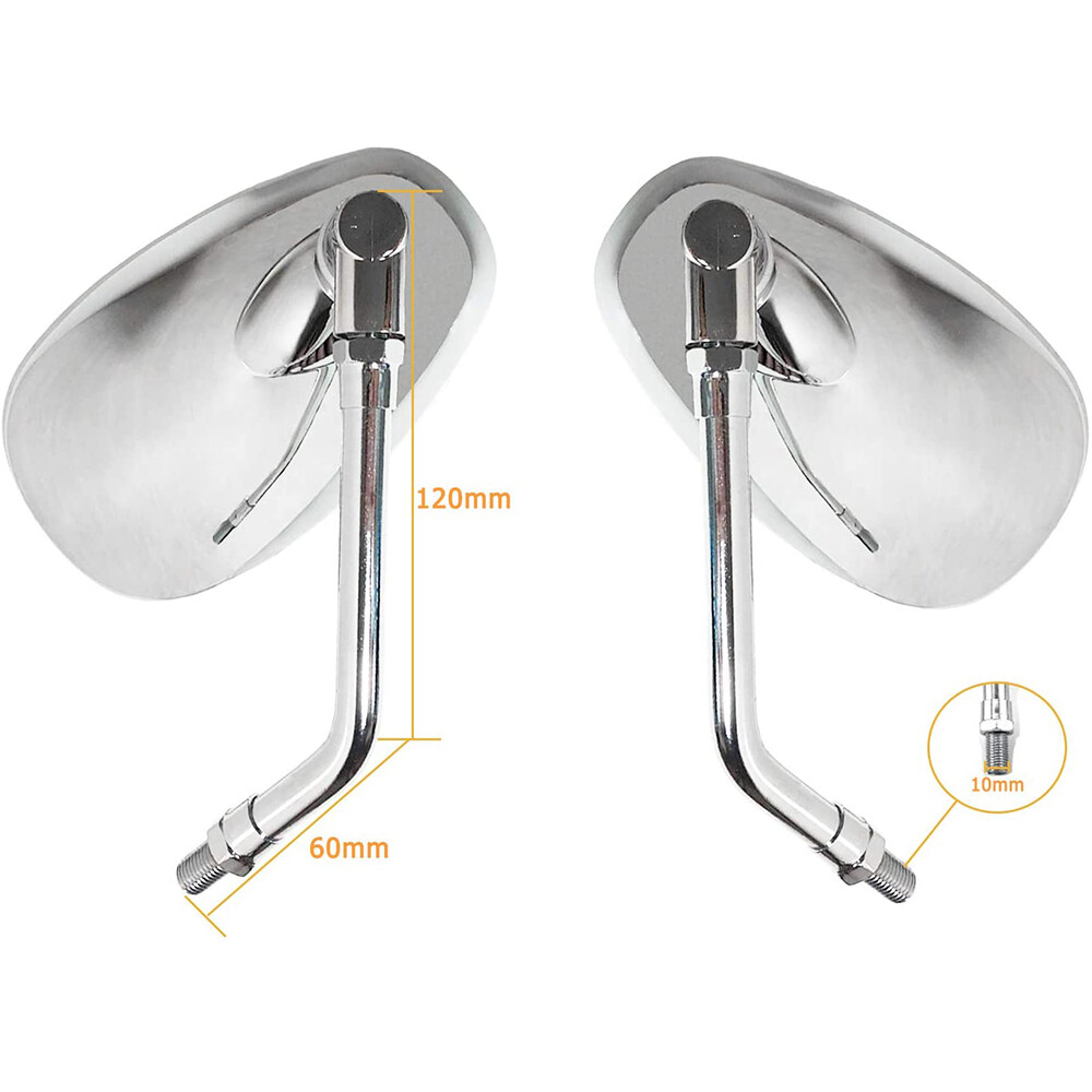 Chrome Motorcycle 10mm Side Mirrors For Lexmoto Arizona
