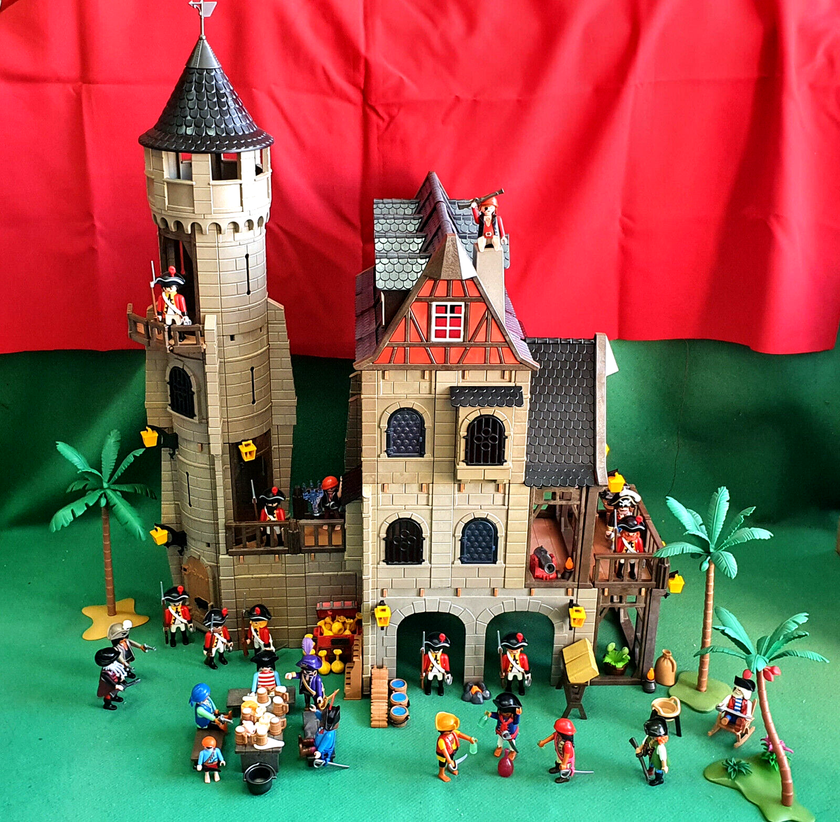 Table Playmobil Vintage Beige Avec Bancs - Accessoire Médiéval/Pirates/Western - Occasion