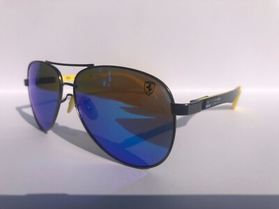 NEW RAY BAN RB8313M-003/HO/S Ferrari Yellow Blue Polarizing Lenses 