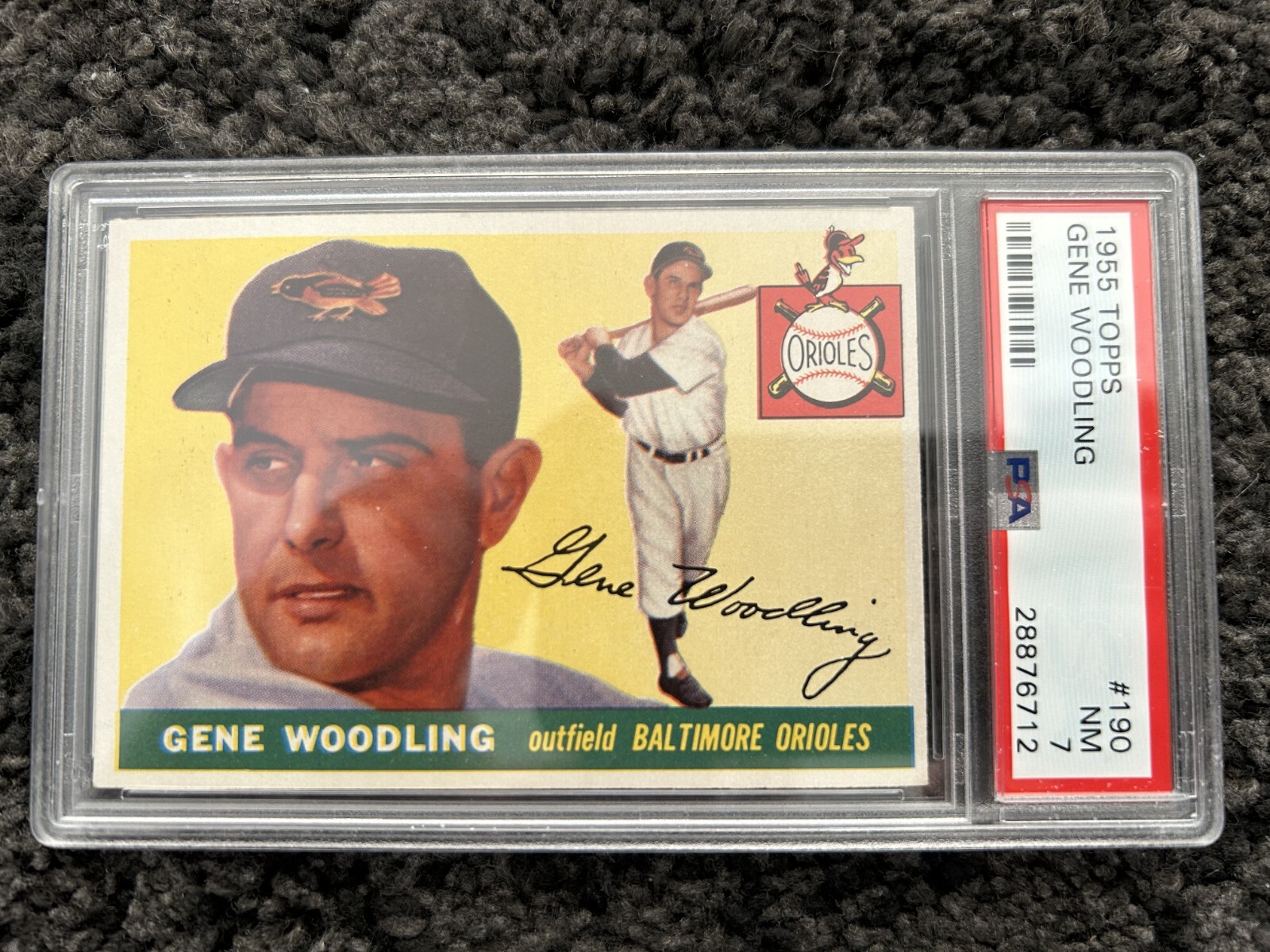 1955 Topps Gene Woodling #190 - PSA 7 - Set Break!