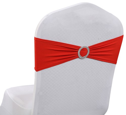 100 Spandex Stretch Chair Cover Sashes Bow with Slider Buckle Wedding- FREE SHIP - Picture 28 of 42