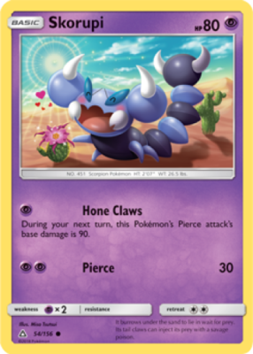 1x Skorupi 54/156 Ultra Prism Pokemon TCG Card NM | eBay