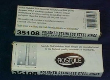 Superior Brass 35108 Polished Stainless Steel 2 Pair Door Hinge 100 x 75 x 2.5