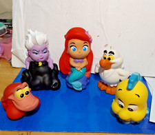The Little Mermaid Bath Set by Disney Figures include Ariel, Flounder,  EUC