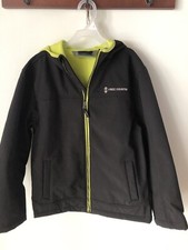 Boys Black / Green Lining Free Country Hooded Softshell Jacket Size 10/12