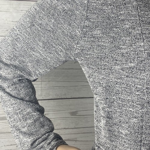 Karen Brooks Sweater Small Gray Black Faux Cardigan Thin Knit Layered Style - Picture 5 of 12