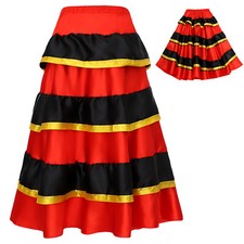 Kids Girls Dancewear Festival Skirts Tiered Costume Party Long Lyrical Maxi