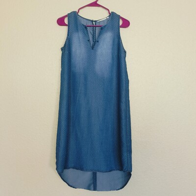 Given kale light jeans color dress with white dots size S knee length