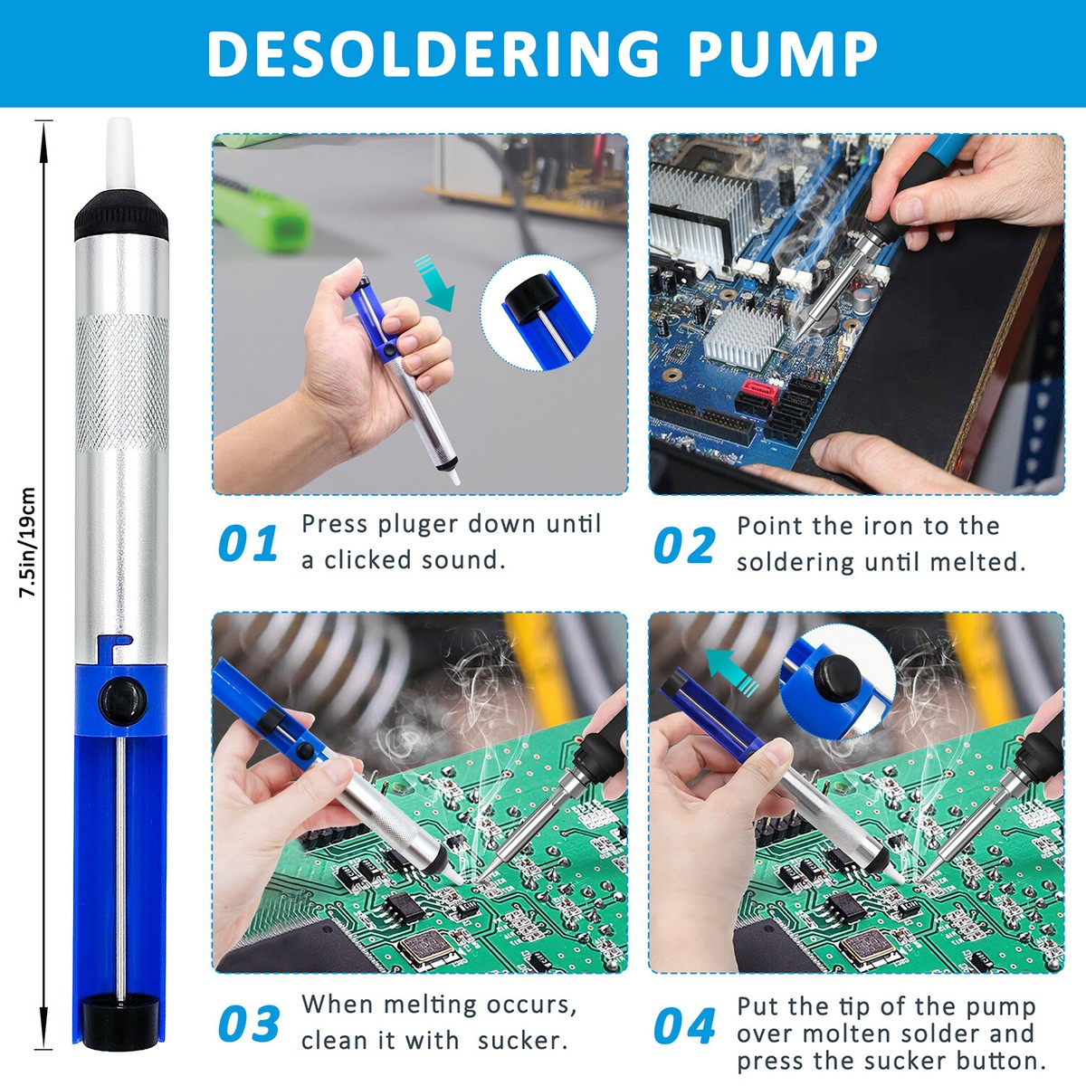 90w Electric Soldering Iron Welding Gun Tool Kit Solder Wire Desoldering Pump G 601099837073104