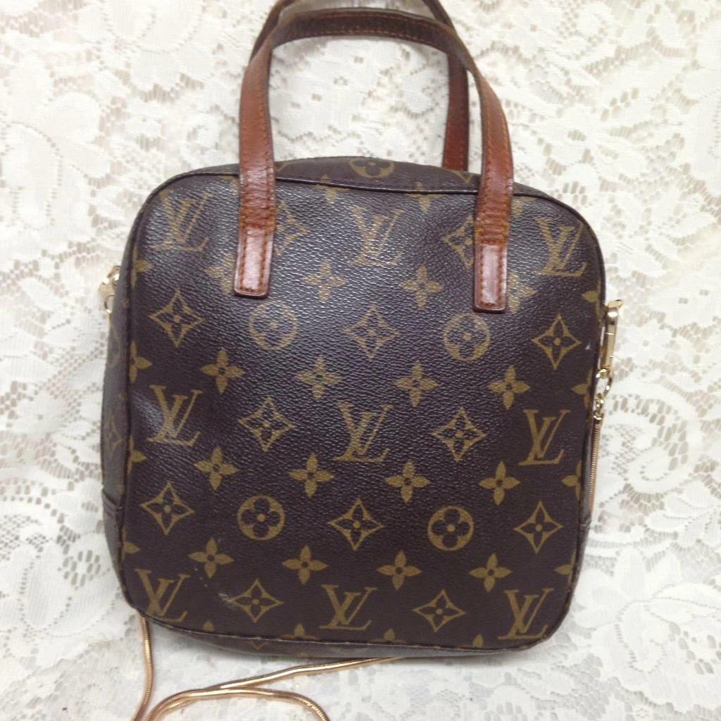 Auténtico Bolso de Mano Louis Vuitton, Marrón Mono Forma Cuadrada  8inx8inx3in