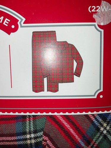 Holiday Time Pajamas Women’s 3X 22W-24W Red Plaid 2 Pc Sleep A5 - Picture 2 of 5