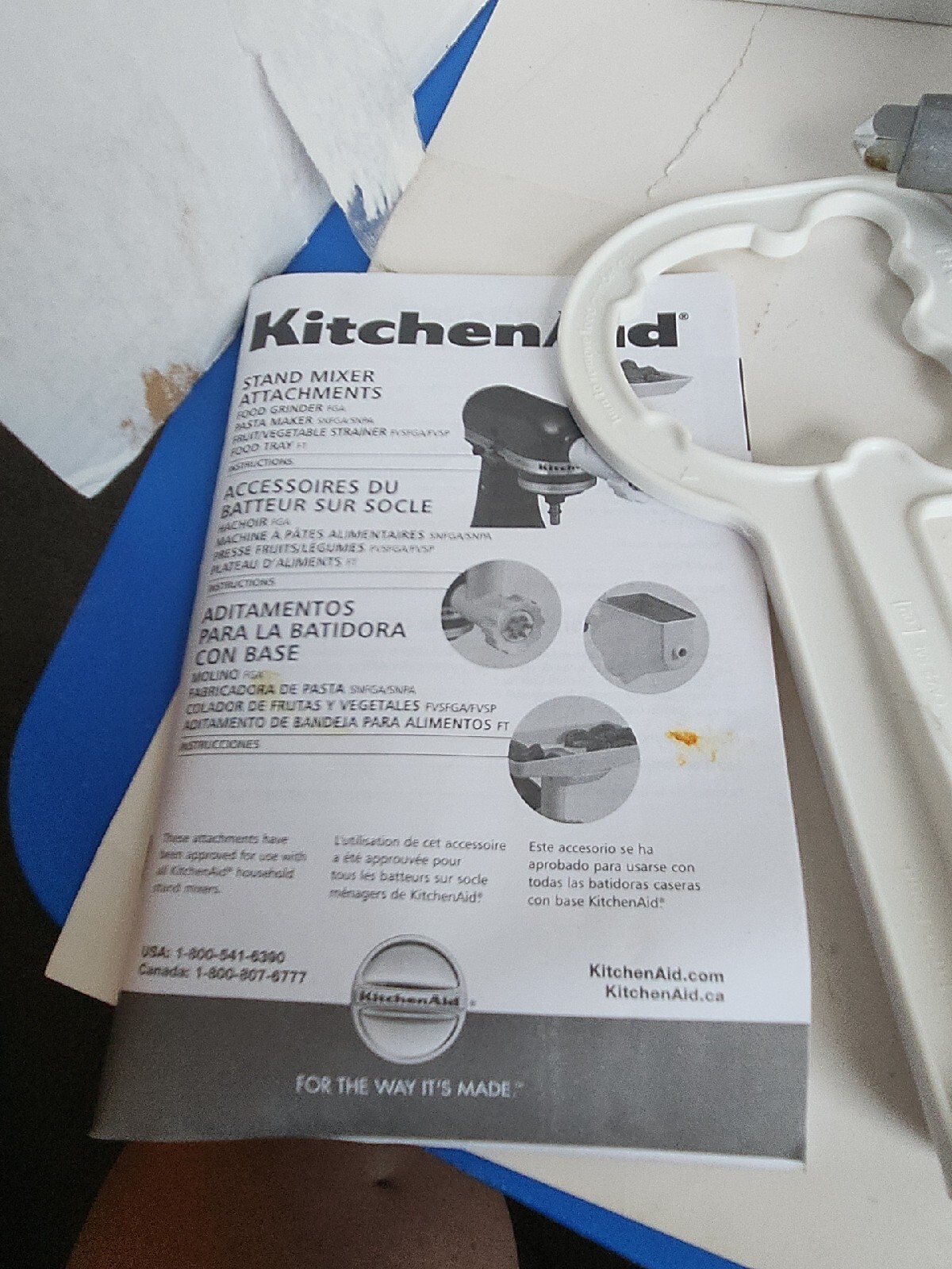 KitchenAid Food Grinder White Plastic Attachment with Original Box eBay