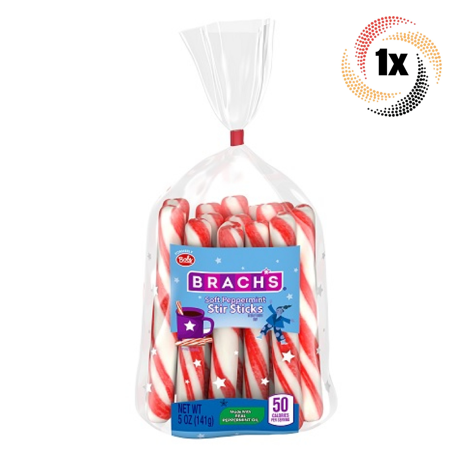 1x Пакетик конфет Brachs на мягких мятных палочках | 5 унций | Ранее бренд Bobs