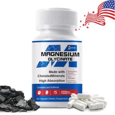 1330MG Magnesium Glycinate High Absorption,Improved Sleep,Stress &Anxiety Relief