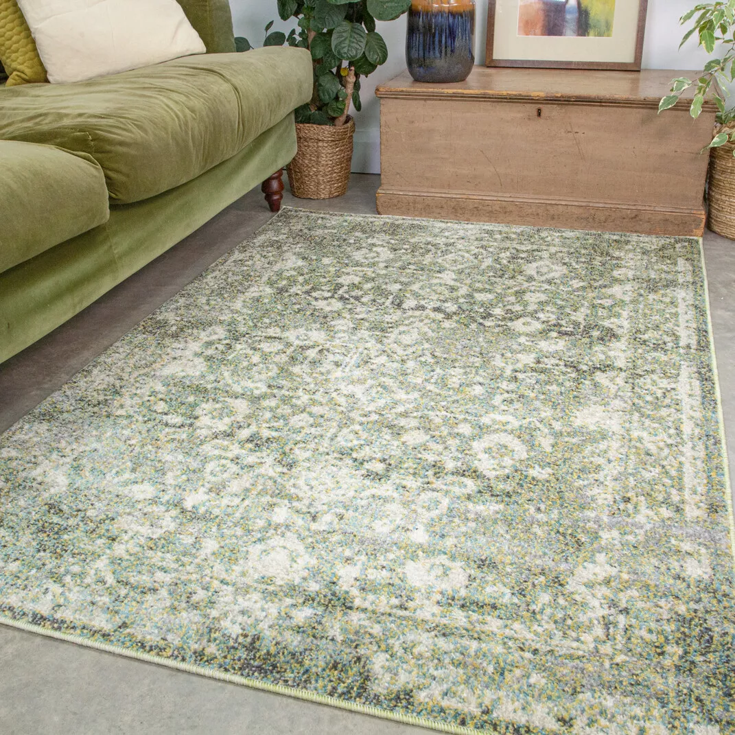 Sage Green Tranistional Rug Small Large Living Room Rugs Long