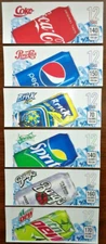 (6) "VINTAGE" SODA VENDING MACHINE 12oz "CAN"  Vend Labels (Flavor Strips)