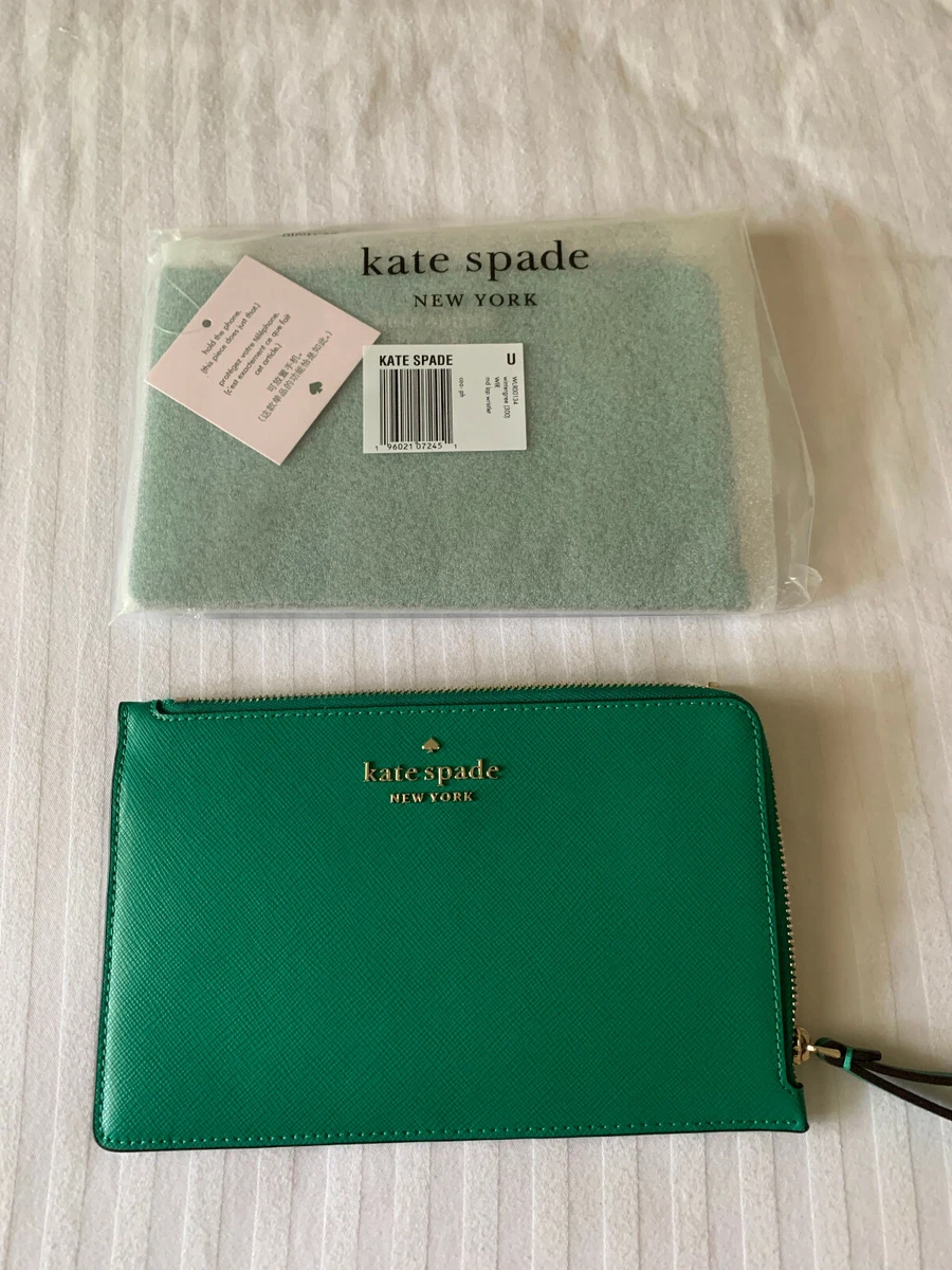 Kate Spade Women's Staci Medium L-Zip Wristlet GREEN | eBay