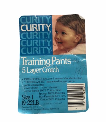 vintage curity training pants baby toddler size 1 (19-22 lbs