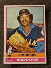 1976 Jim Bibby Topps #324 Signature Autograph Cleveland Indians IP Auto NM