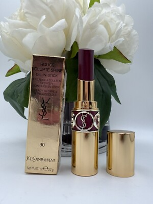 #ad #ad Yves Sait Laurent YSL Rouge Volupté Shine Oil In stick 90 Plum Tunique 0.11 Oz $49.99